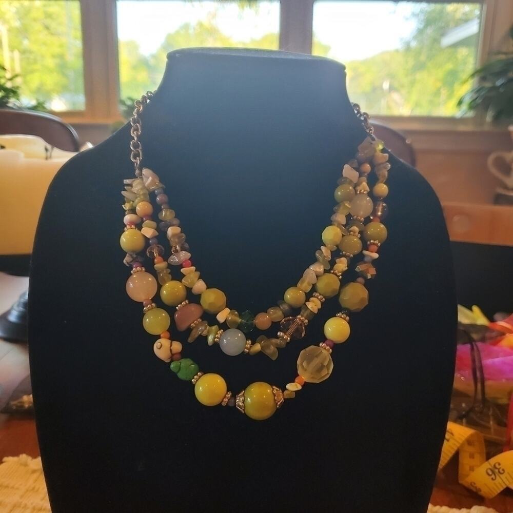 Boho Beaded Statement Adjustable Colar Necklace - image 4